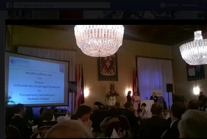 Na proslavi 10. godina TI Austrija prisustvovala Đana Lusa, članica TIH-a