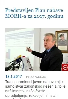 MORH predstavio Plan nabave za 2017. godinu