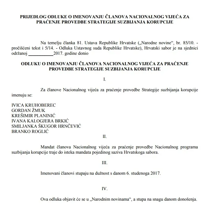 Ivica Kruhoberec izabran u Nacionalno vijeće za praćenje strategije suzbijanja korupcije